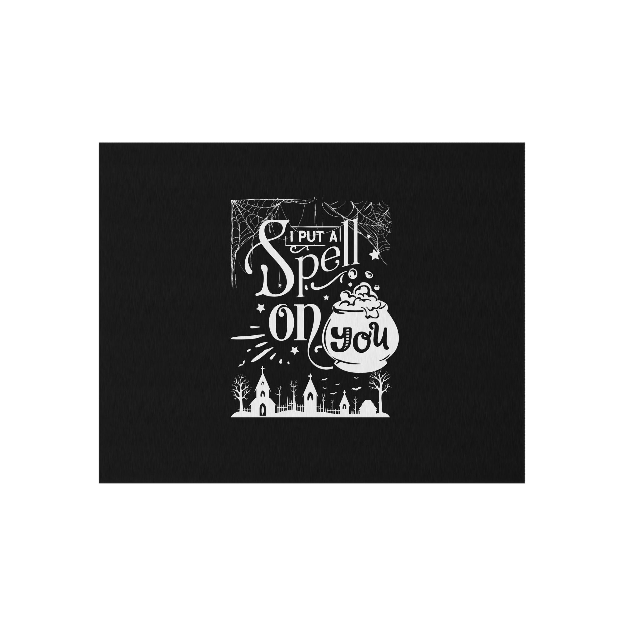 I Put a Spell on You Halloween Outdoor Rug - Spooky Chic Patio Decor - Perfect Fall Flooring Accessory
