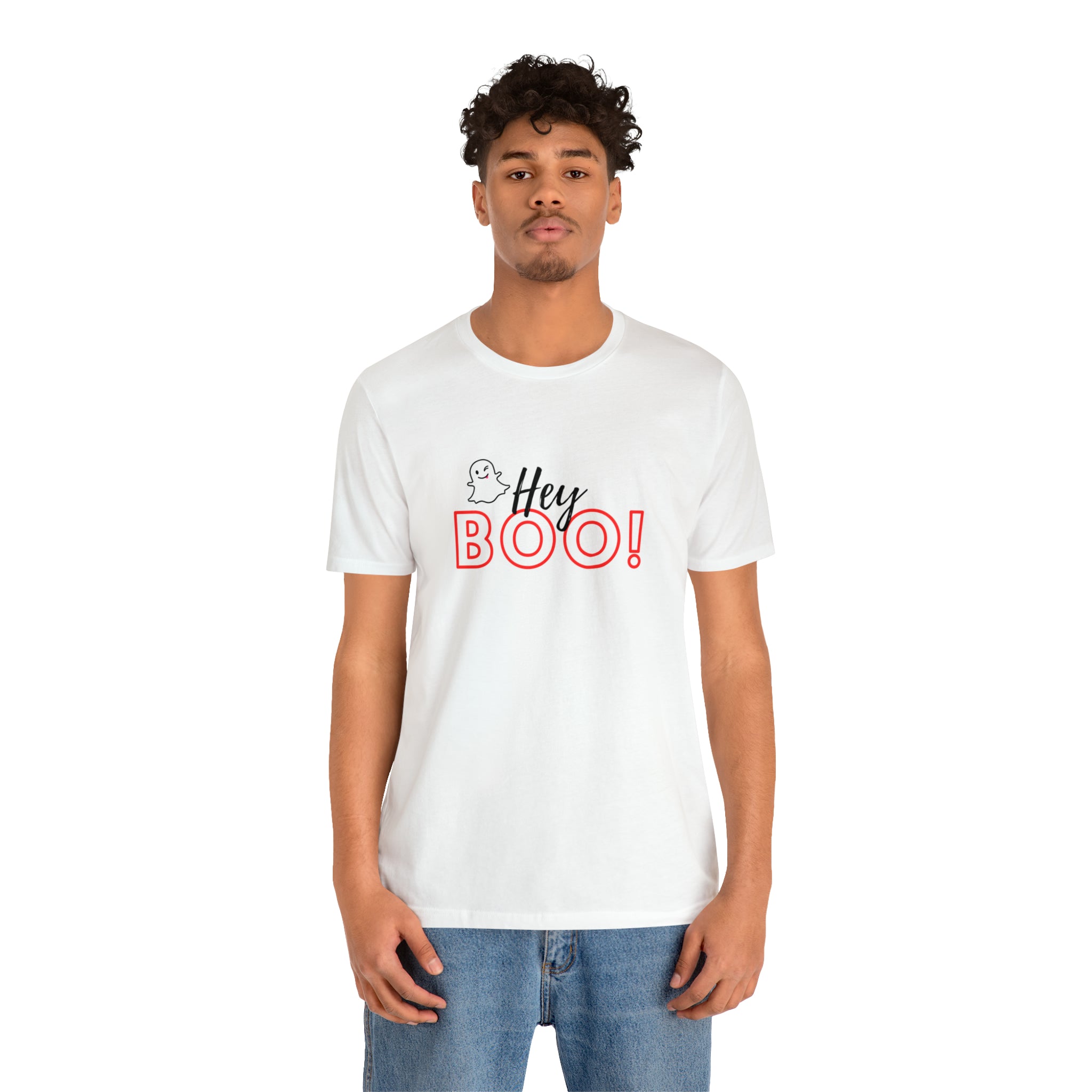 Hey Boo! Halloween Unisex Jersey Short Sleeve Tee