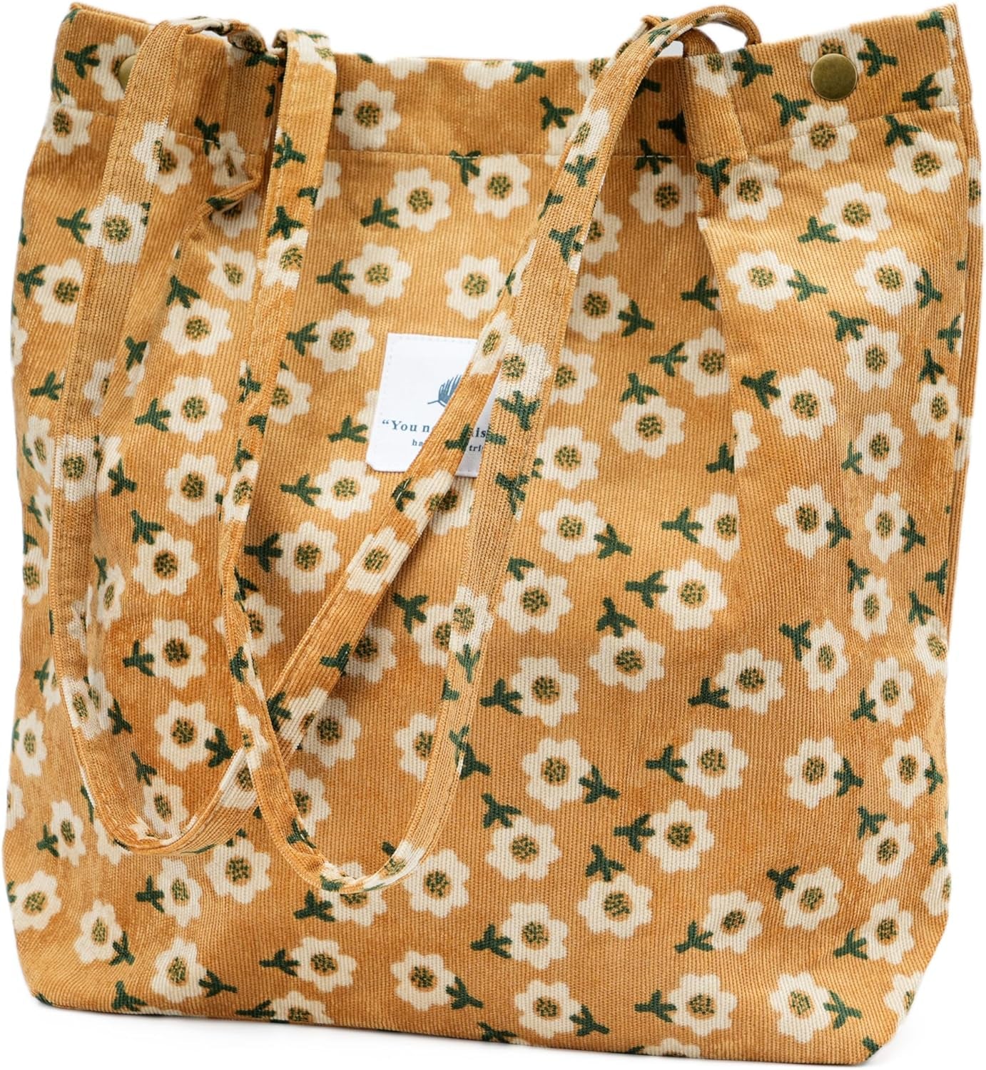 Cute Corduroy Canvas Tote Bag – Shoulder Handbag for Women Travel