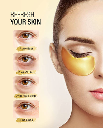 24K Gold Under Eye Patches - 15 Pairs