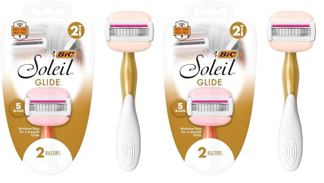 Soleil Glide 5-Blade Razors for Women – 2 Pack with Shea Butter
