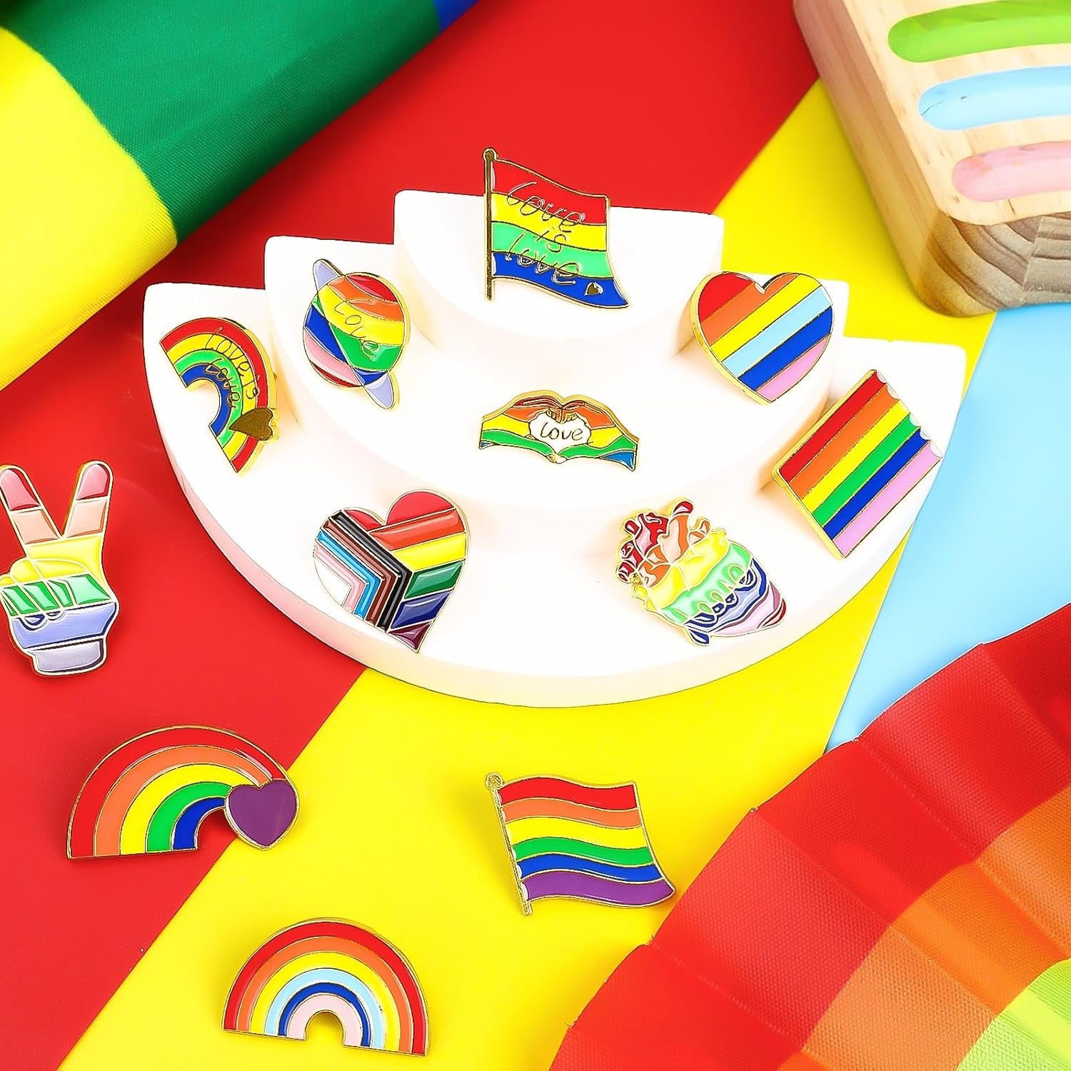 Pride Pins, 12Pcs Rainbow Enamel LGBT LGBTQ Brooch