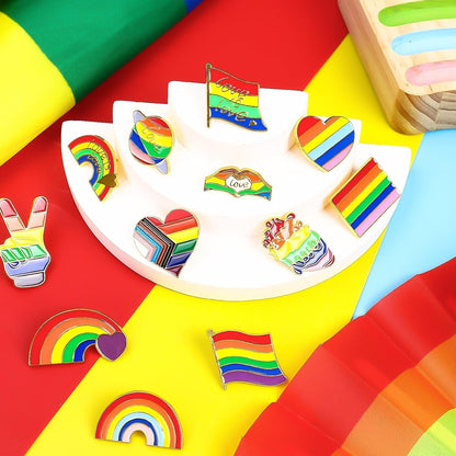 Pride Pins, 12Pcs Rainbow Enamel LGBT LGBTQ Brooch
