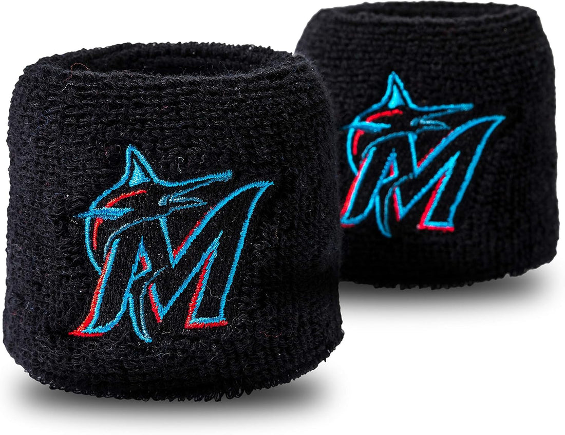 MLB Team Licensed Baseball Logo Sweat Wristbands
