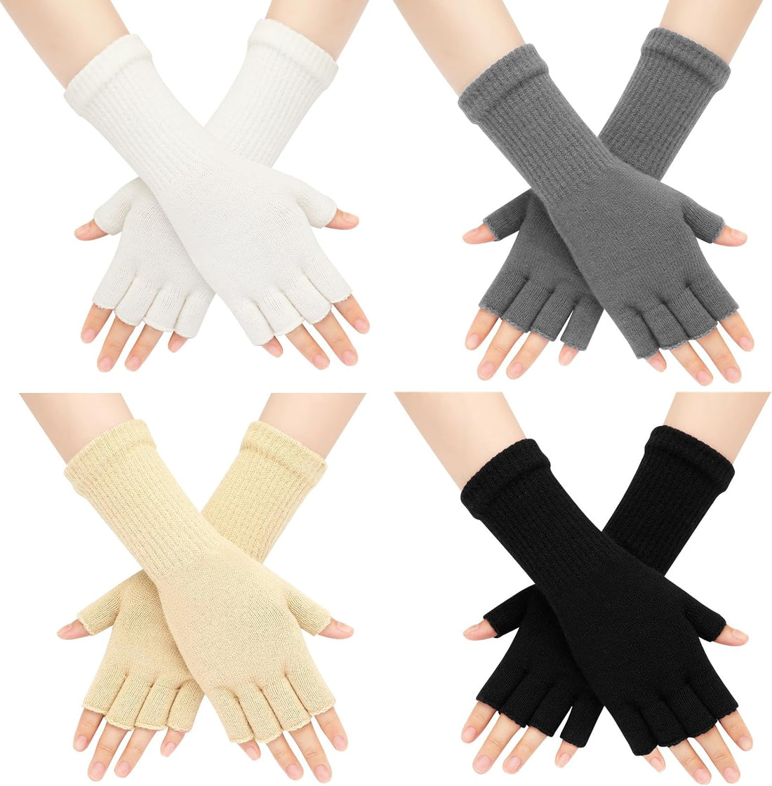 Women’s Fingerless Winter Gloves with Cuff