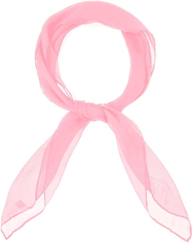 50S Chiffon Scarf Sheer Square Neck Head Scarf for Women