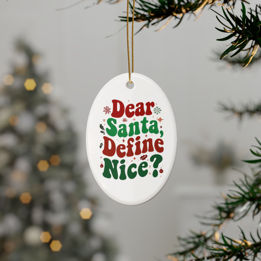 Dear Santa Define Nice Christmas Tree Decoration (1pcs, 5pcs, 10pcs, 20pcs)