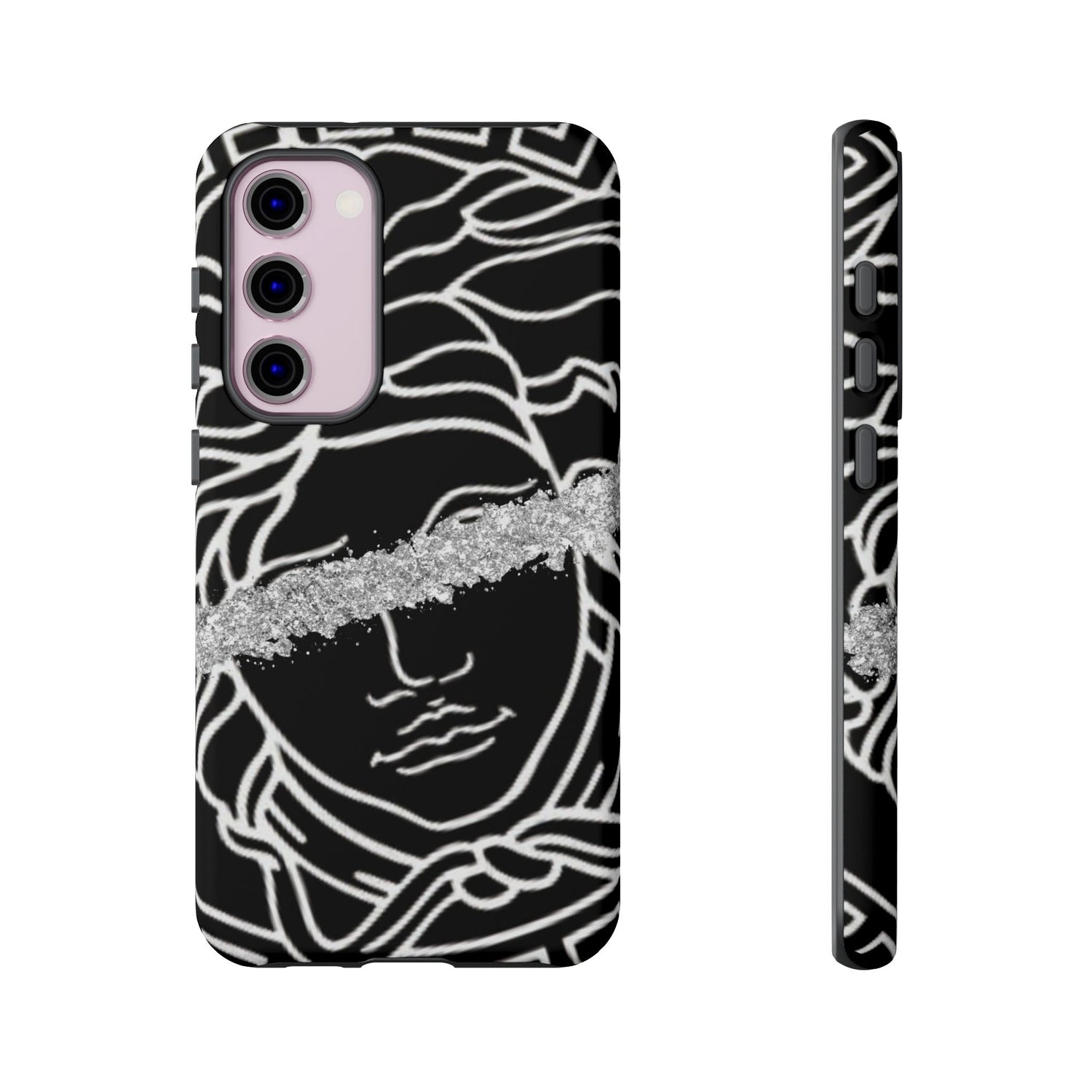 Luxury Medusa Head Tough Black and Silver Phone Case