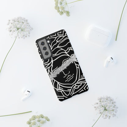 Luxury Medusa Head Tough Black and Silver Phone Case