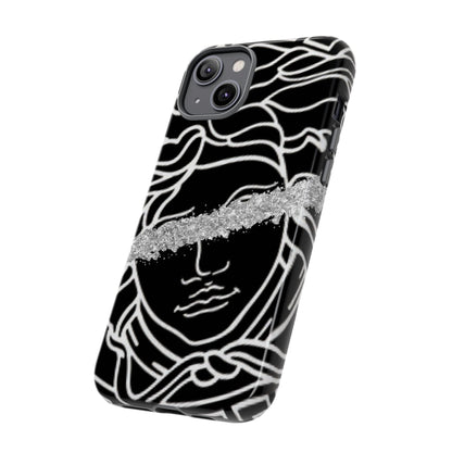 Luxury Medusa Head Tough Black and Silver Phone Case