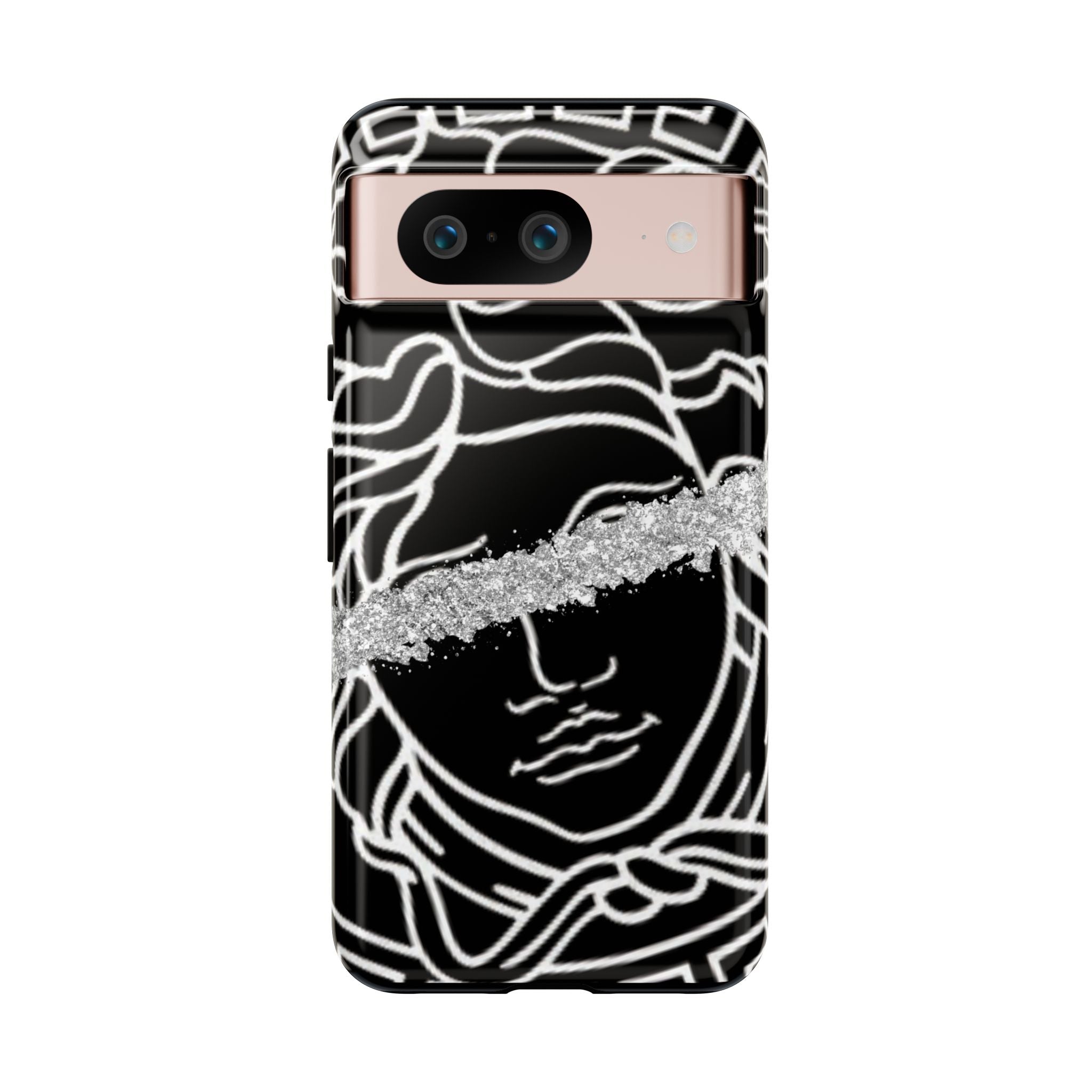 Luxury Medusa Head Tough Black and Silver Phone Case