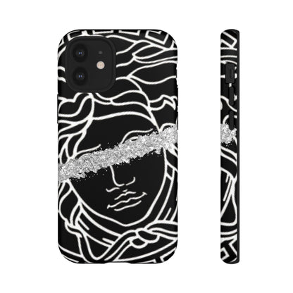 Luxury Medusa Head Tough Black and Silver Phone Case