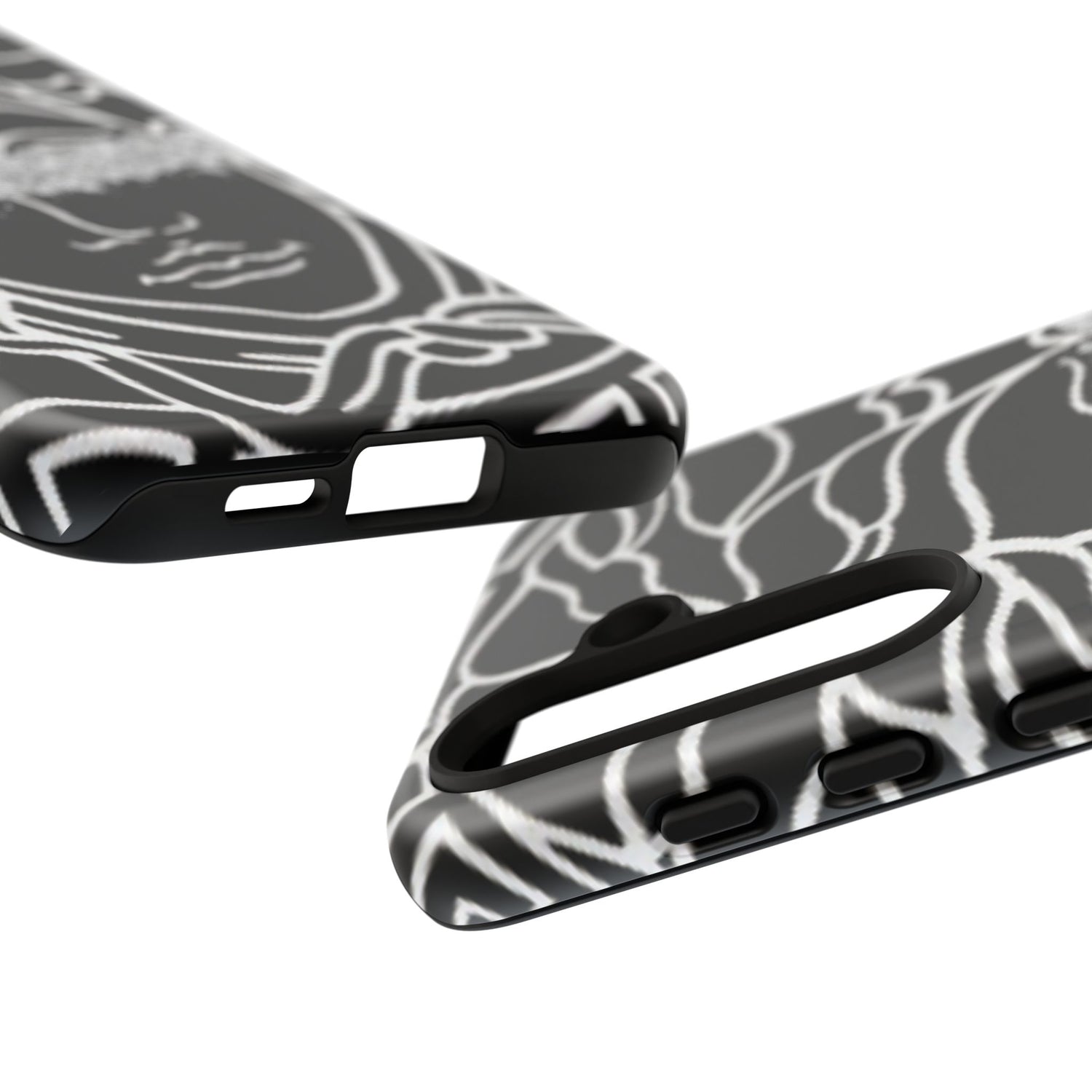 Luxury Medusa Head Tough Black and Silver Phone Case