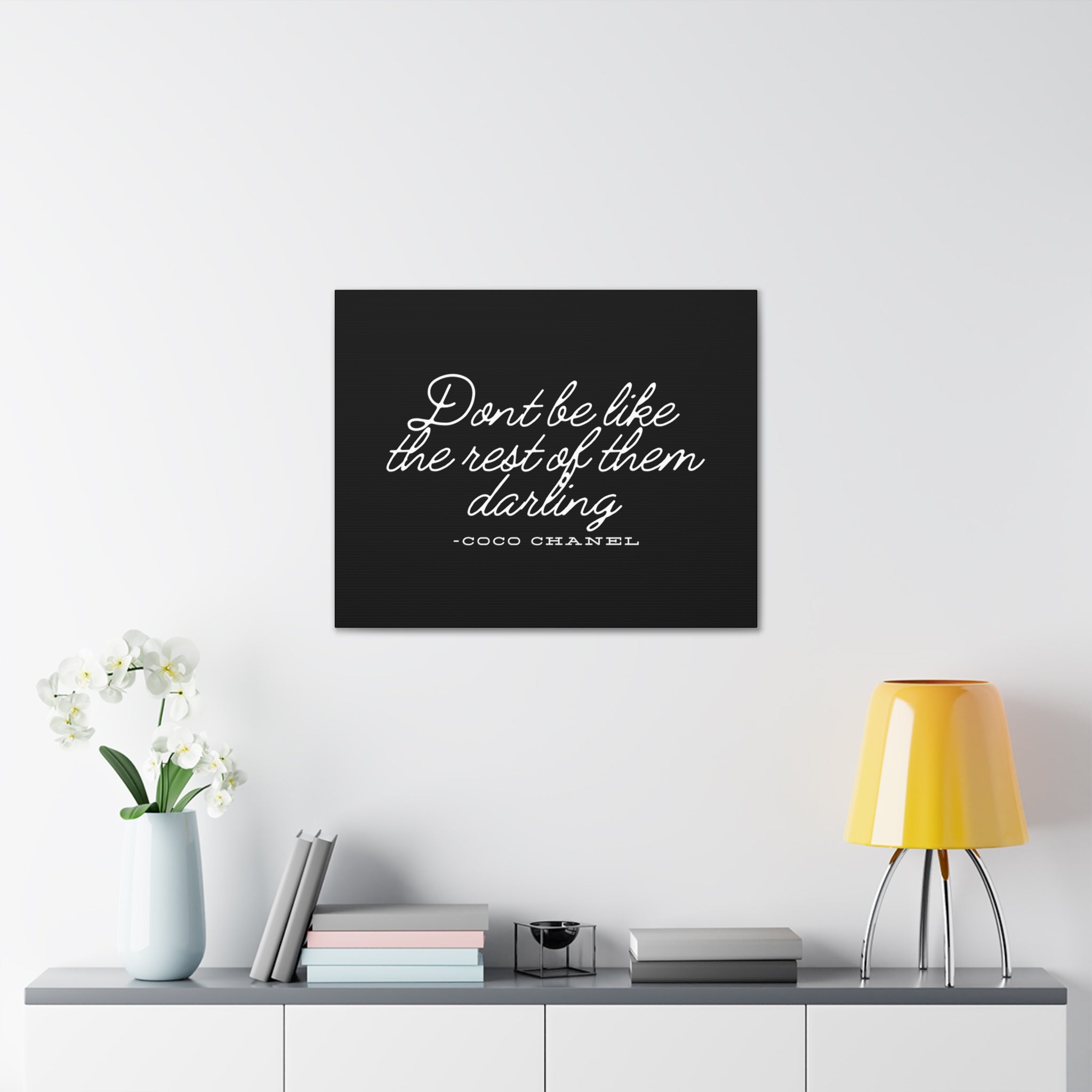 Don’t Be Like the Rest of Them Darling Canvas Wall Art | Coco Chanel Quote | Elegant Inspirational Decor for Home or Office