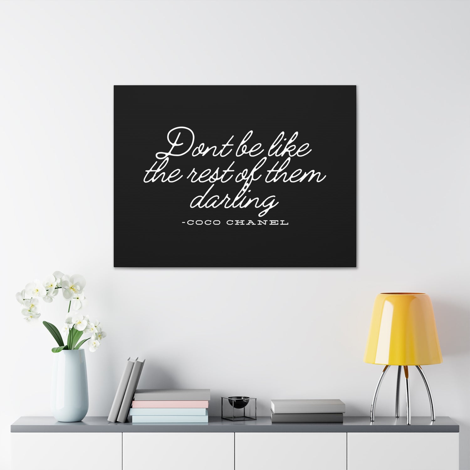 Don’t Be Like the Rest of Them Darling Canvas Wall Art | Coco Chanel Quote | Elegant Inspirational Decor for Home or Office