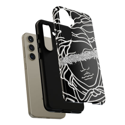 Luxury Medusa Head Tough Black and Silver Phone Case