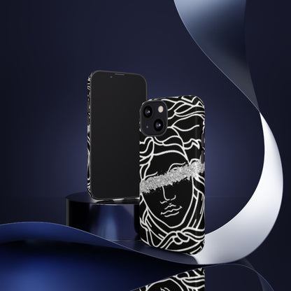 Luxury Medusa Head Tough Black and Silver Phone Case