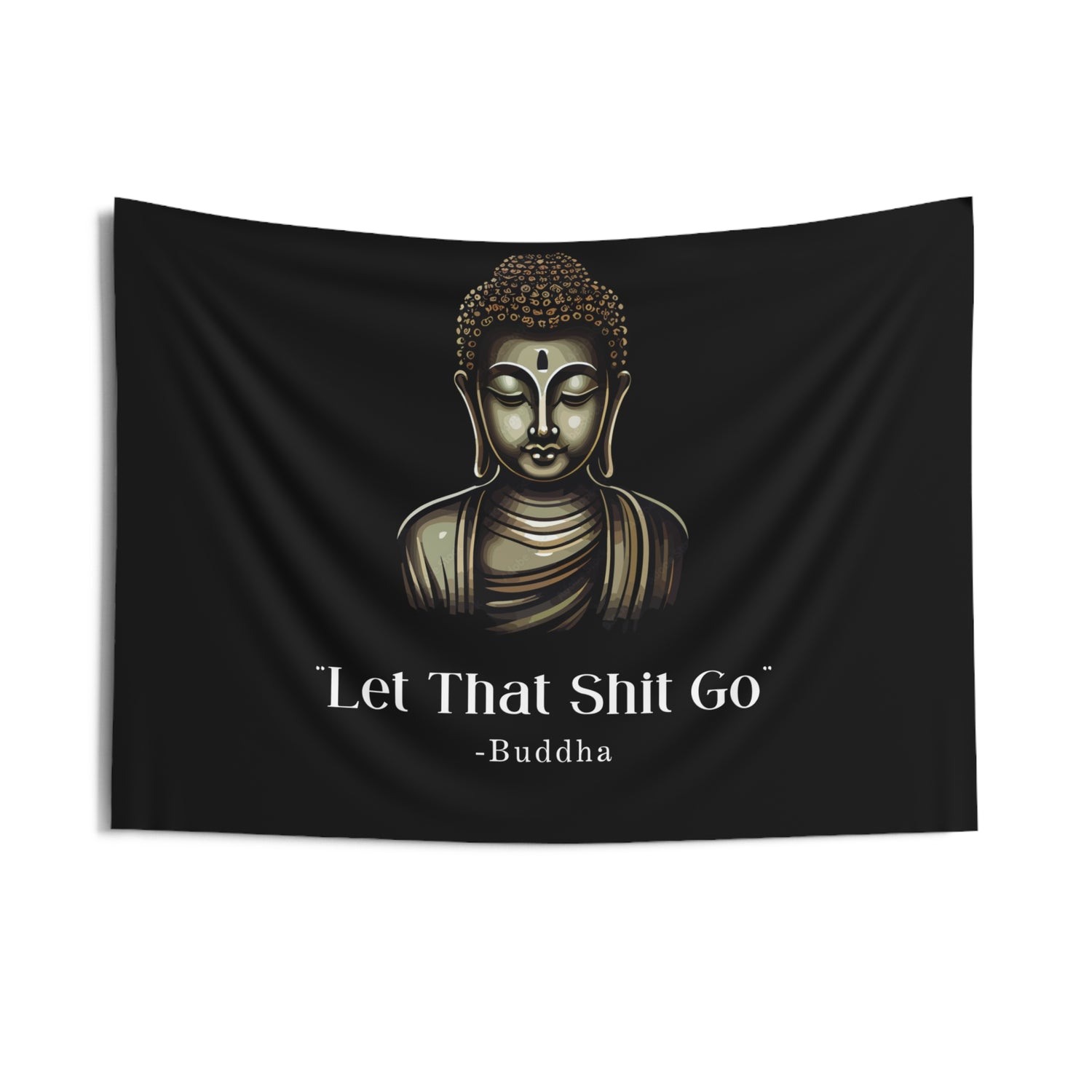 Let That Shit Go Wall Tapestry | Zen Inspired Stress Free Home Decor | Minimalist &amp; Relaxing Wall Hanging