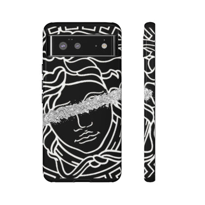 Luxury Medusa Head Tough Black and Silver Phone Case