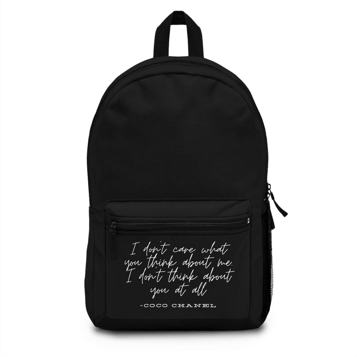 Chic Backpack, Designer Quote Backpack, Statement Bookbag, Coco Chanel Quote Bag, Fashion Gift for Her, Luxury Backpack