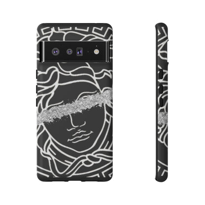 Luxury Medusa Head Tough Black and Silver Phone Case