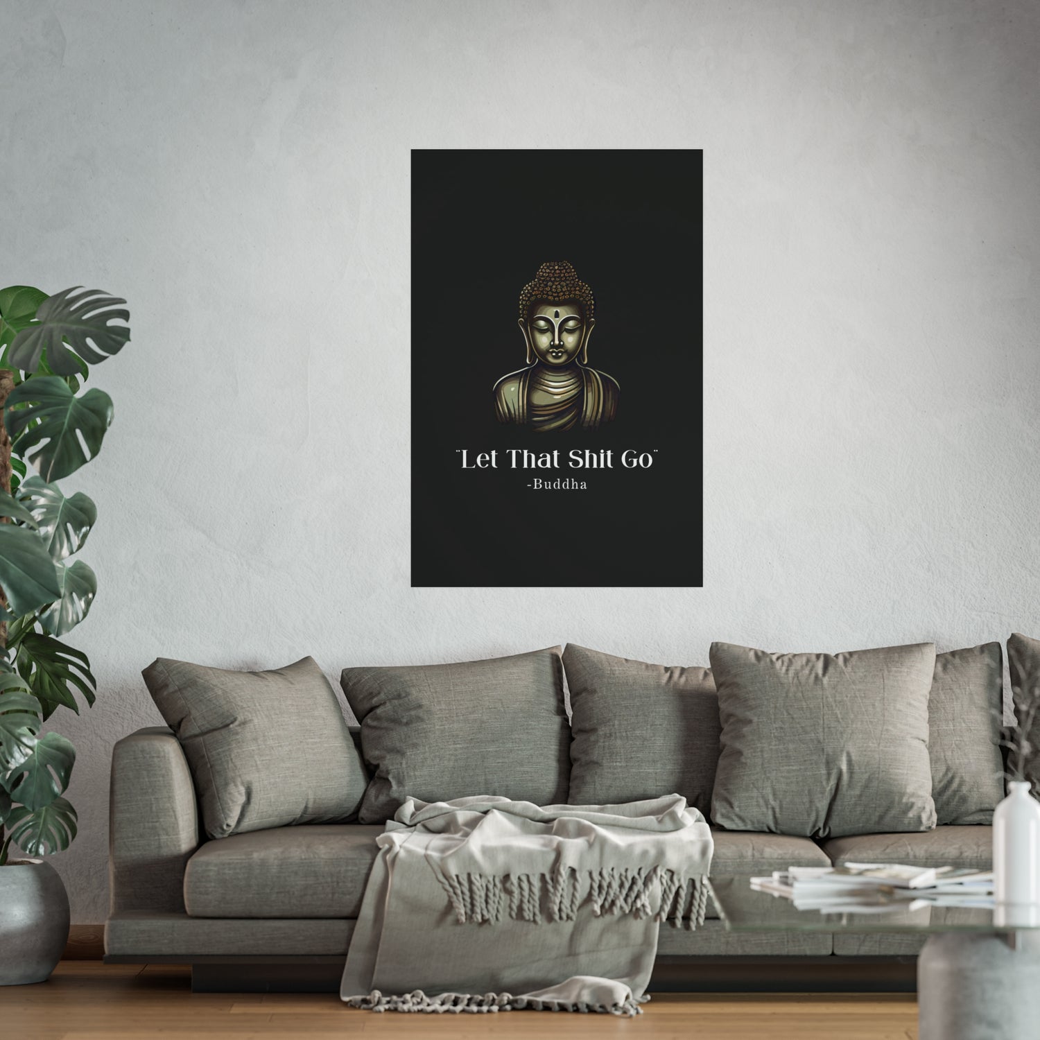 Let That Shit Go Fine Art Poster | Zen Inspired Wall Art | Stress Free Elegant Home Decor