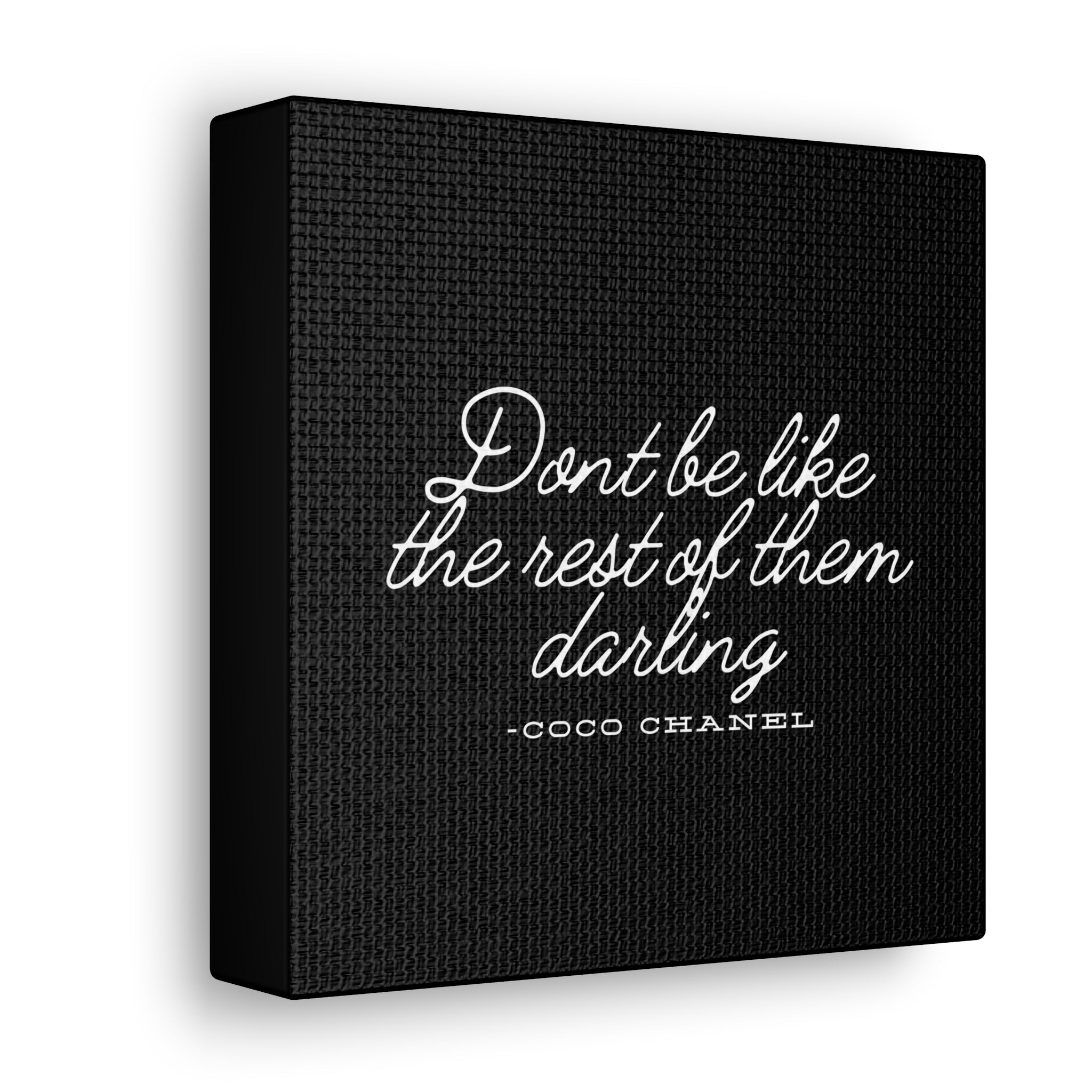 Don’t Be Like the Rest of Them Darling Canvas Wall Art | Coco Chanel Quote | Elegant Inspirational Decor for Home or Office