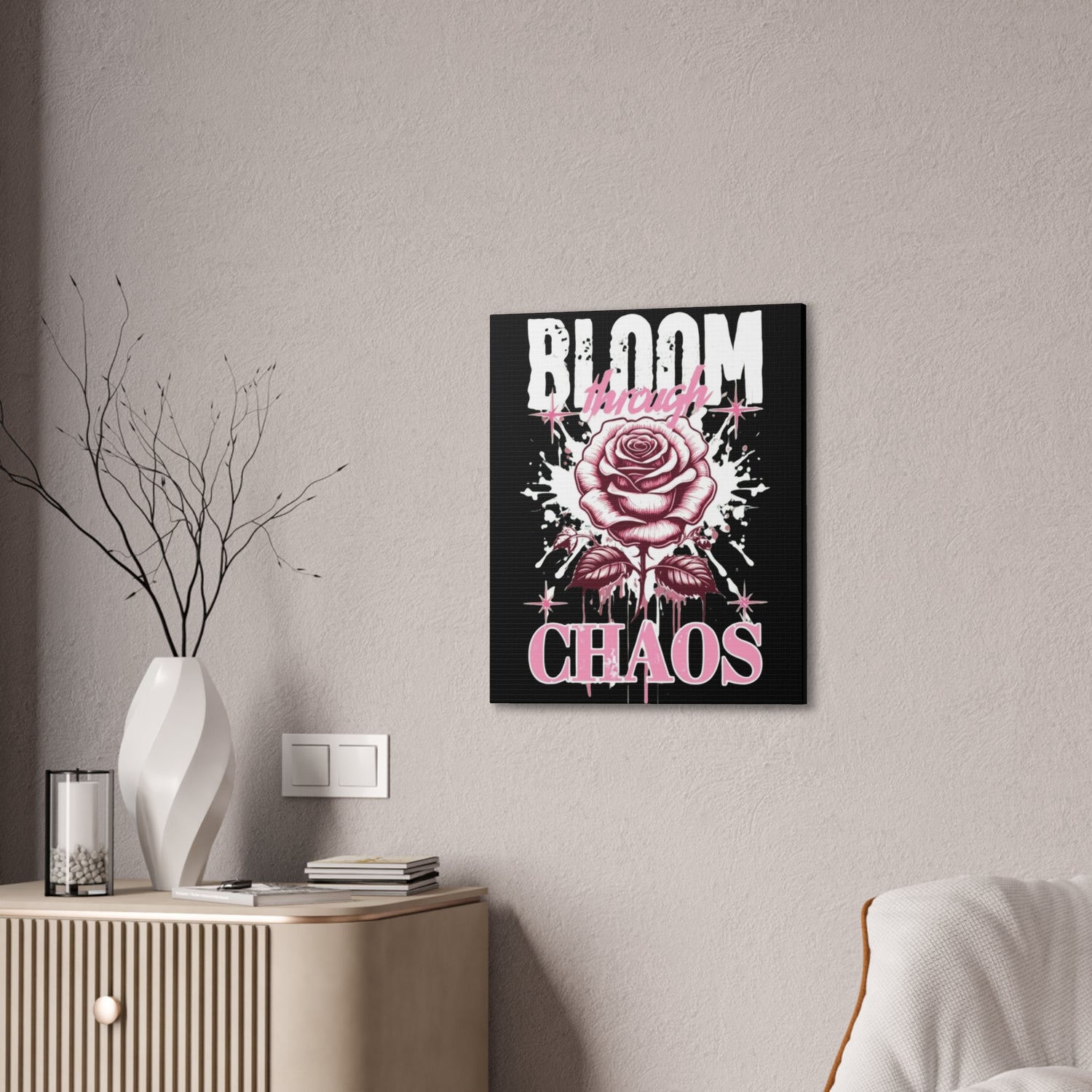 Bloom Through Chaos Canvas Wall Art