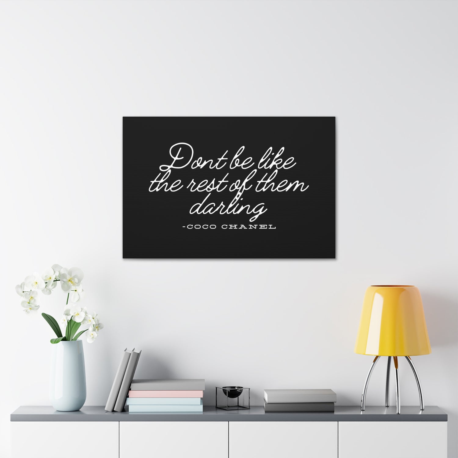 Don’t Be Like the Rest of Them Darling Canvas Wall Art | Coco Chanel Quote | Elegant Inspirational Decor for Home or Office