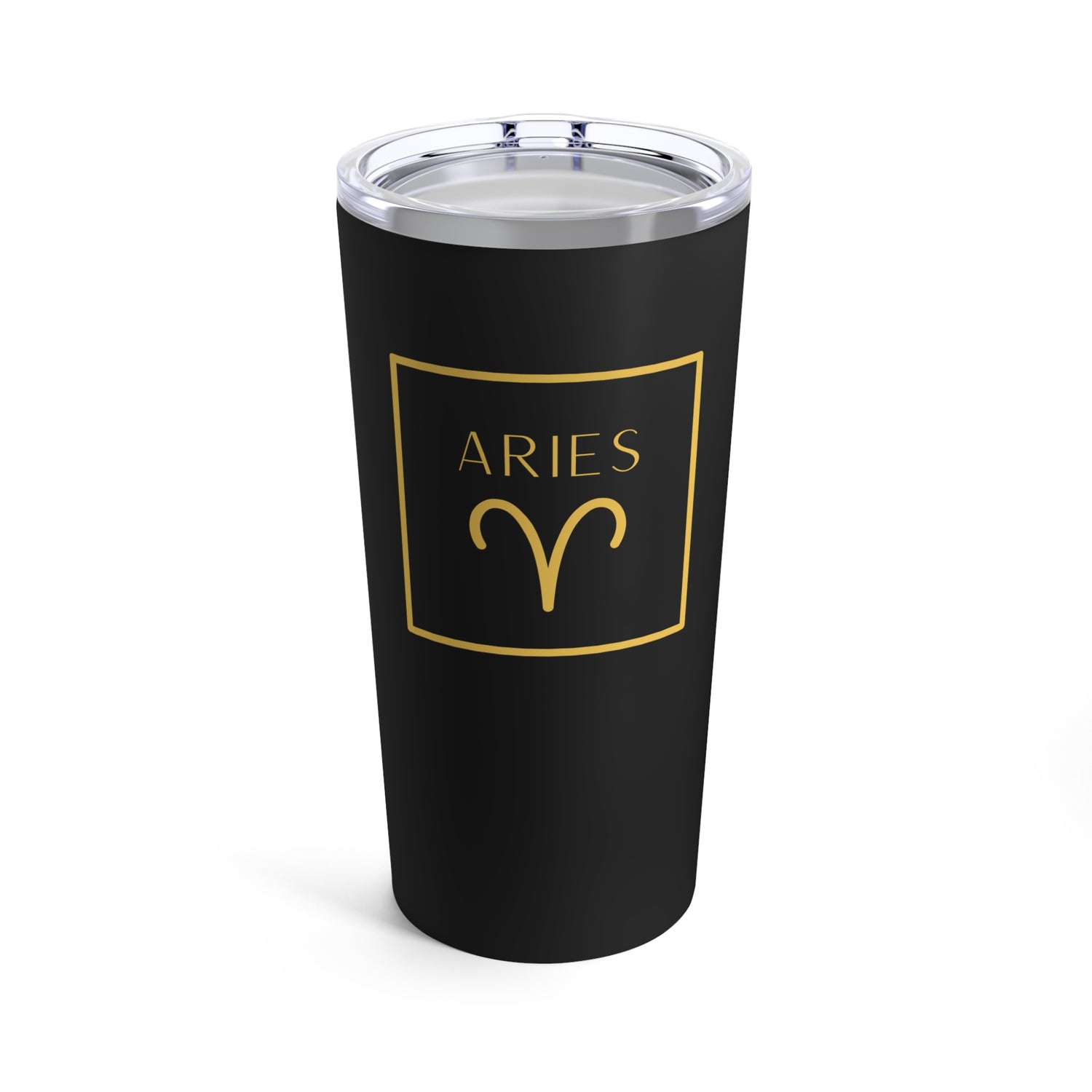 Aries Zodiac Tumbler Bold Aries Symbol Design Double Wall Insulation Spill Proof Lid Travel Mug for Aries Lovers 20oz Capacity