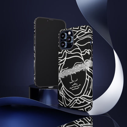 Luxury Medusa Head Tough Black and Silver Phone Case