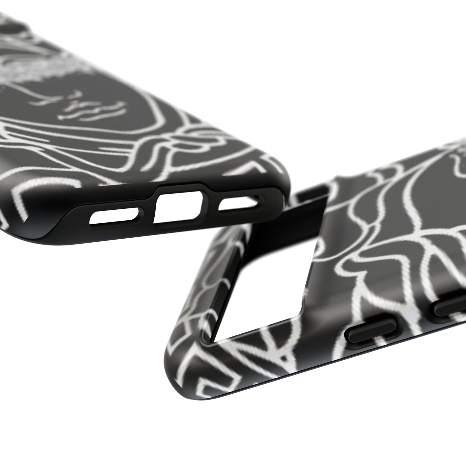 Luxury Medusa Head Tough Black and Silver Phone Case