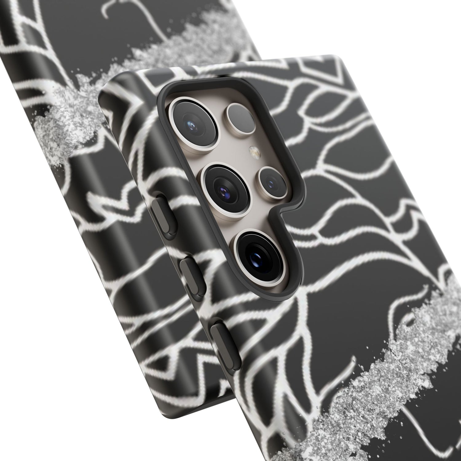 Luxury Medusa Head Tough Black and Silver Phone Case