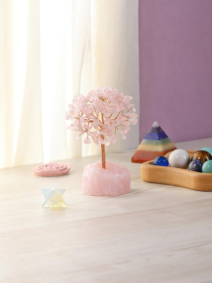 Rose Quartz Crystal Money Tree Decor