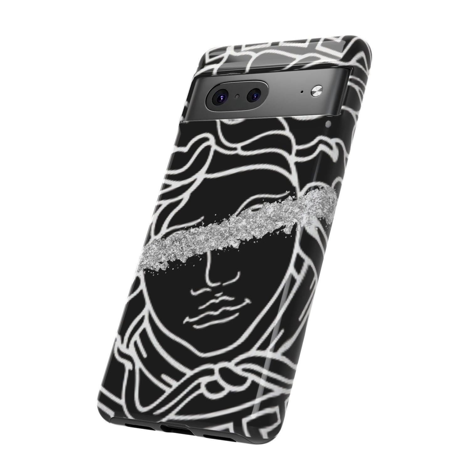 Luxury Medusa Head Tough Black and Silver Phone Case