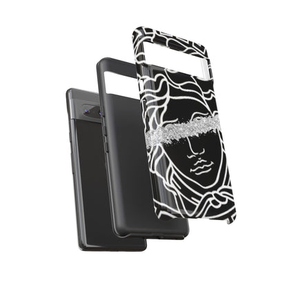 Luxury Medusa Head Tough Black and Silver Phone Case