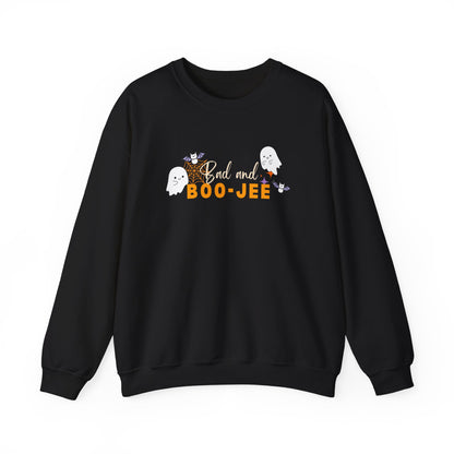 Bad and Boo jee Halloween Sweatshirt | Trendy Womens Pullover for Spooky Season Comfort