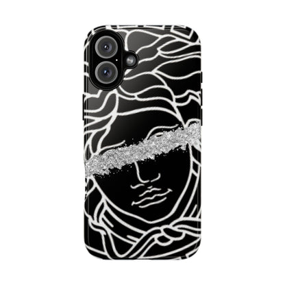 Luxury Medusa Head Tough Black and Silver Phone Case