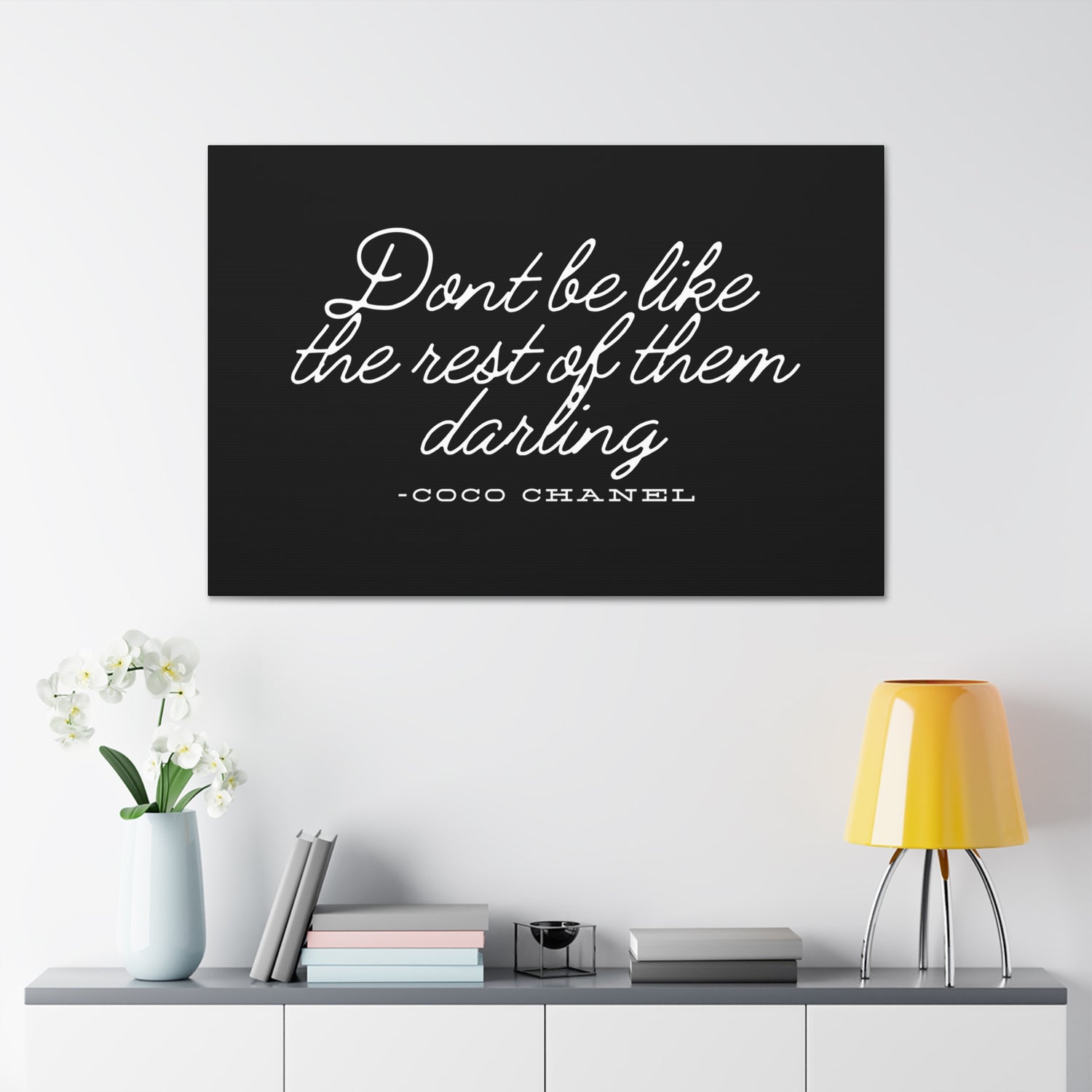 Don’t Be Like the Rest of Them Darling Canvas Wall Art | Coco Chanel Quote | Elegant Inspirational Decor for Home or Office