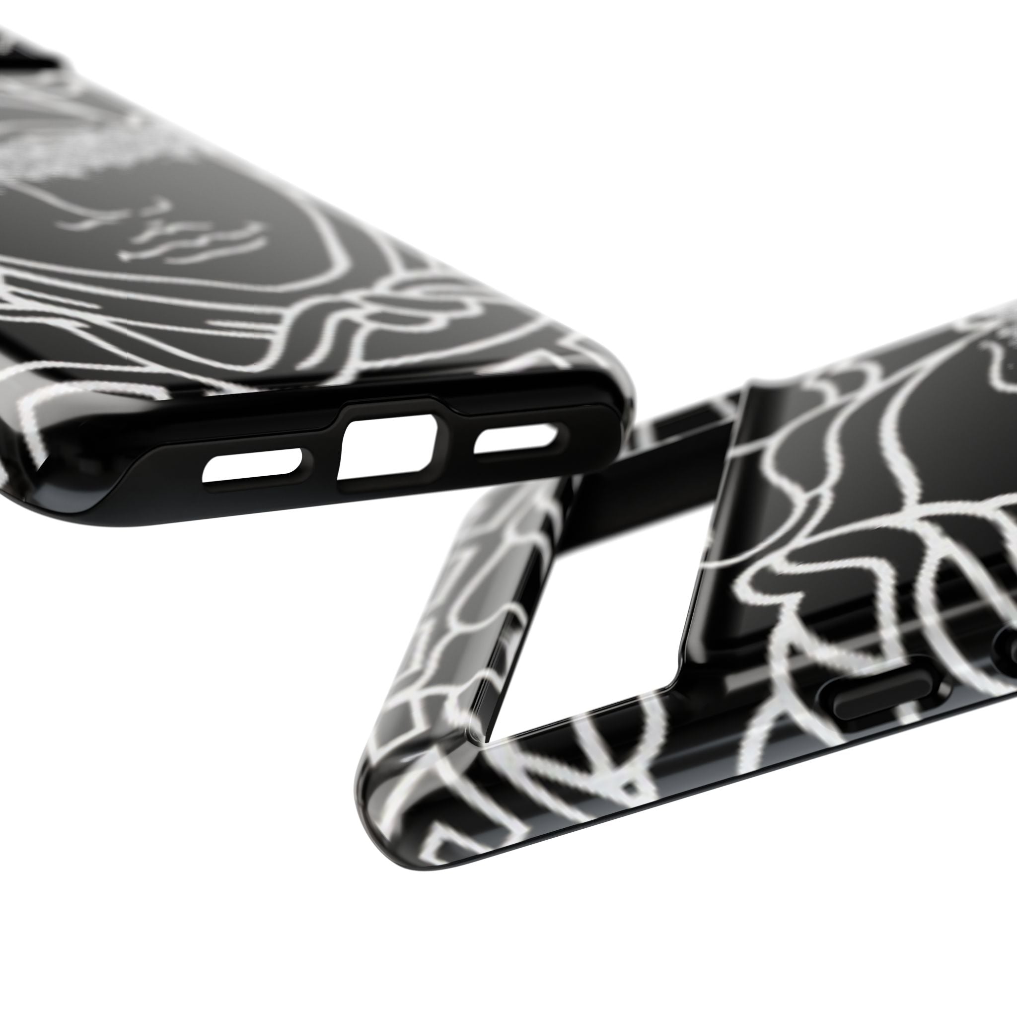 Luxury Medusa Head Tough Black and Silver Phone Case