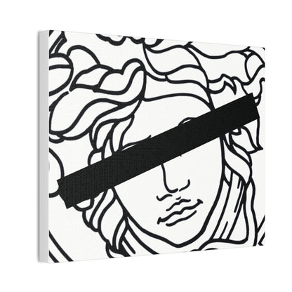 Medusa Head White Canvas Stretched Wall Art