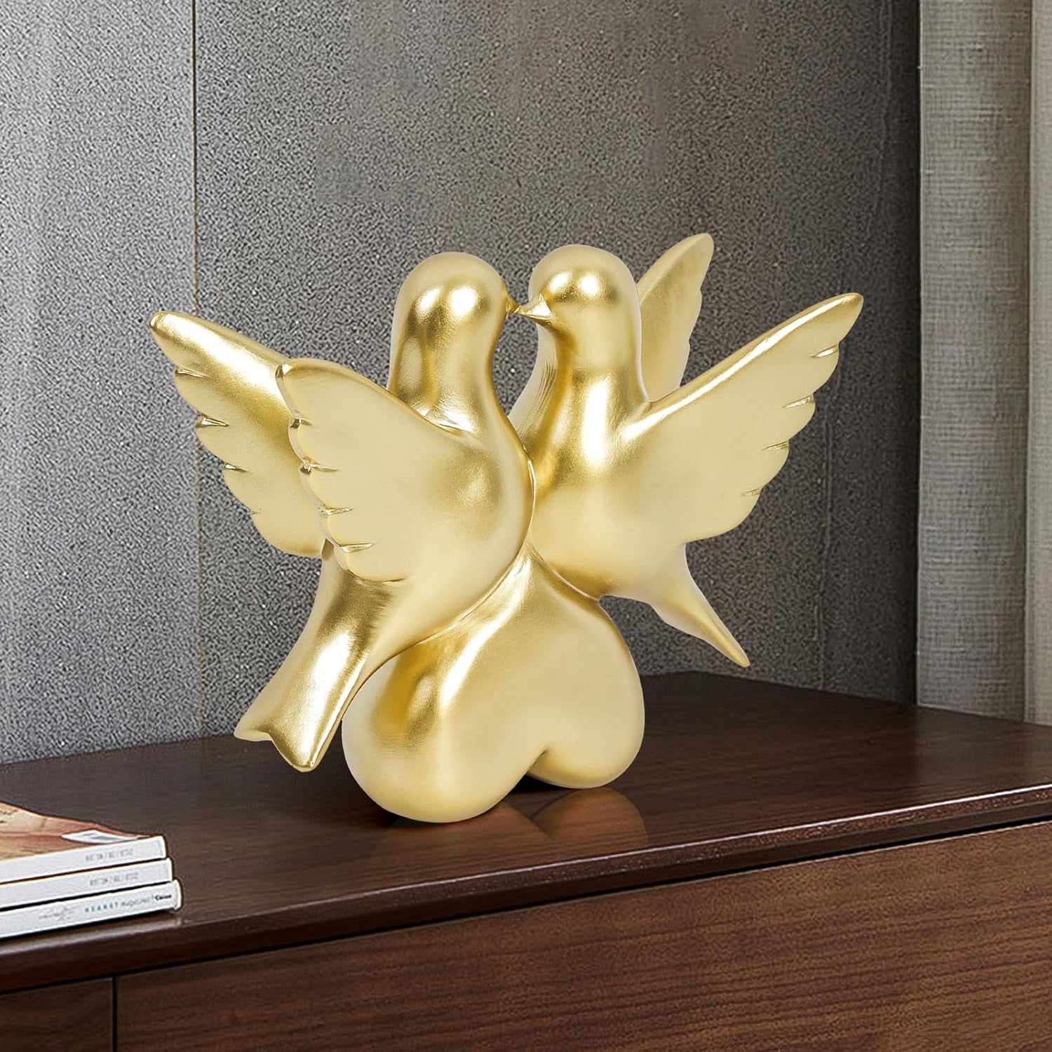Gold Bird Figurines Modern Home Decor