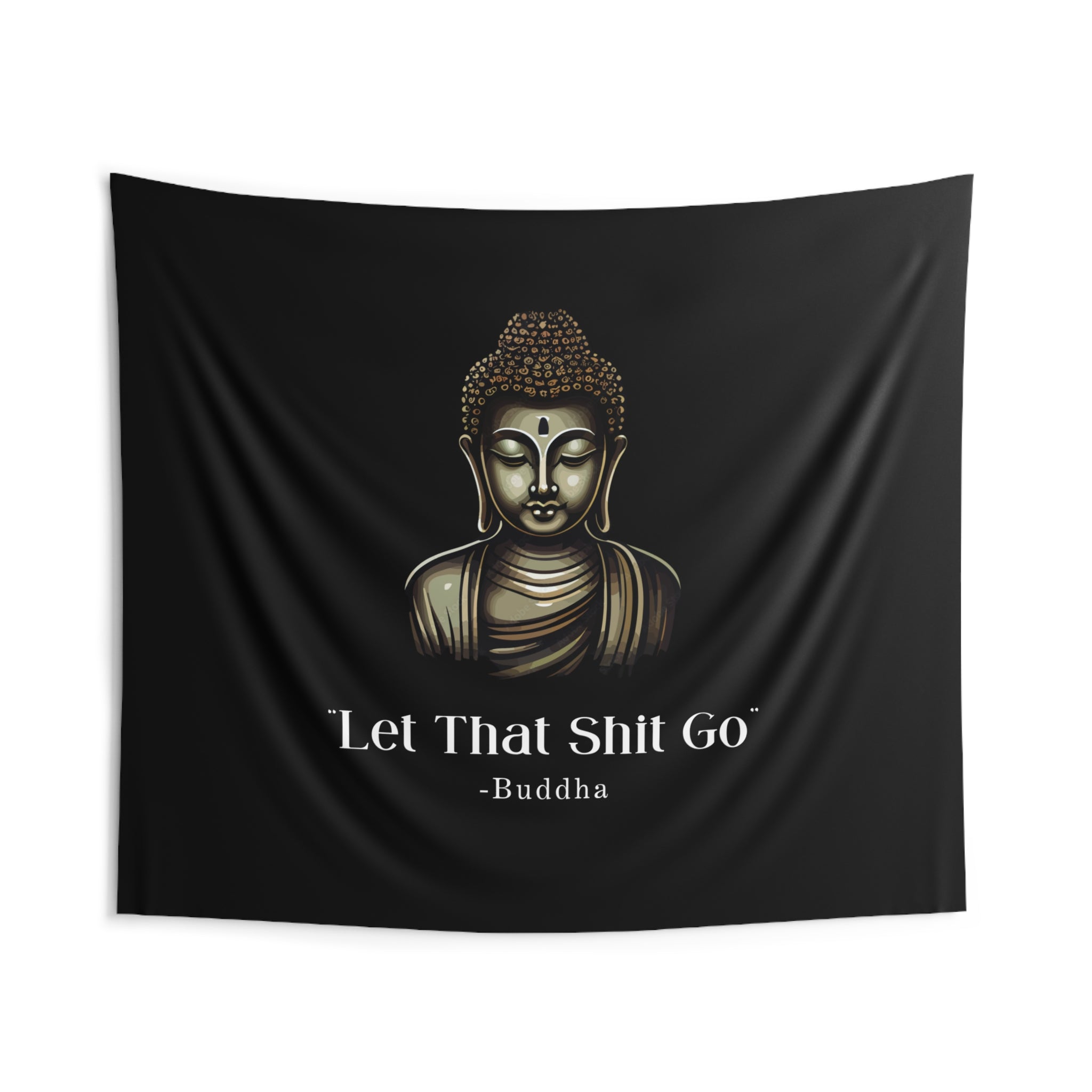 Let That Shit Go Wall Tapestry | Zen Inspired Stress Free Home Decor | Minimalist &amp; Relaxing Wall Hanging