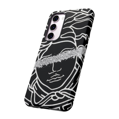 Luxury Medusa Head Tough Black and Silver Phone Case