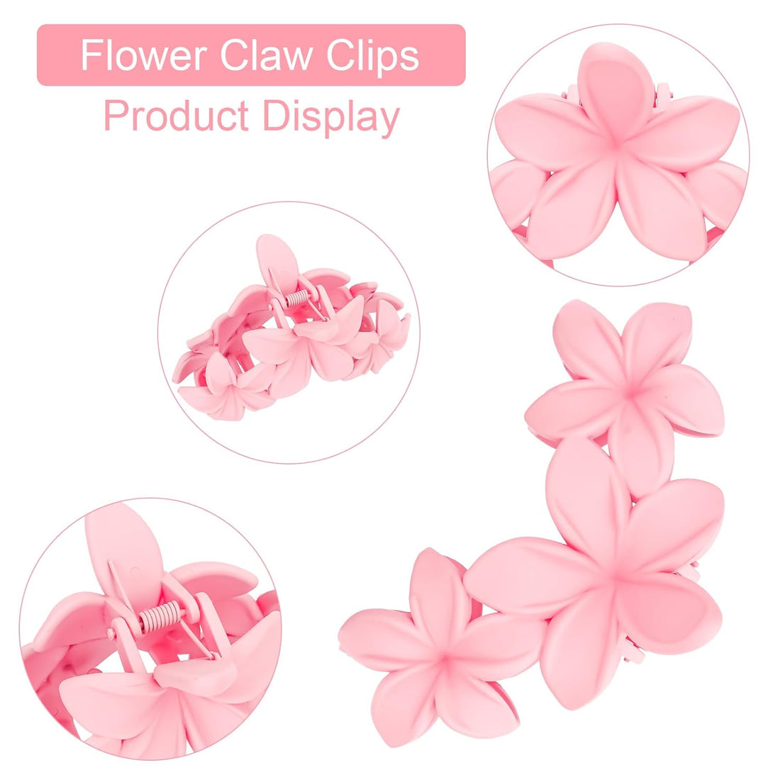 4PCS Large Plumeria Hawaiian Hair Clips