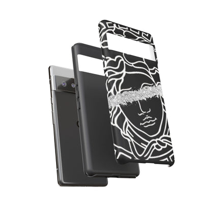 Luxury Medusa Head Tough Black and Silver Phone Case