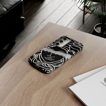 Luxury Medusa Head Tough Black and Silver Phone Case