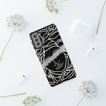 Luxury Medusa Head Tough Black and Silver Phone Case