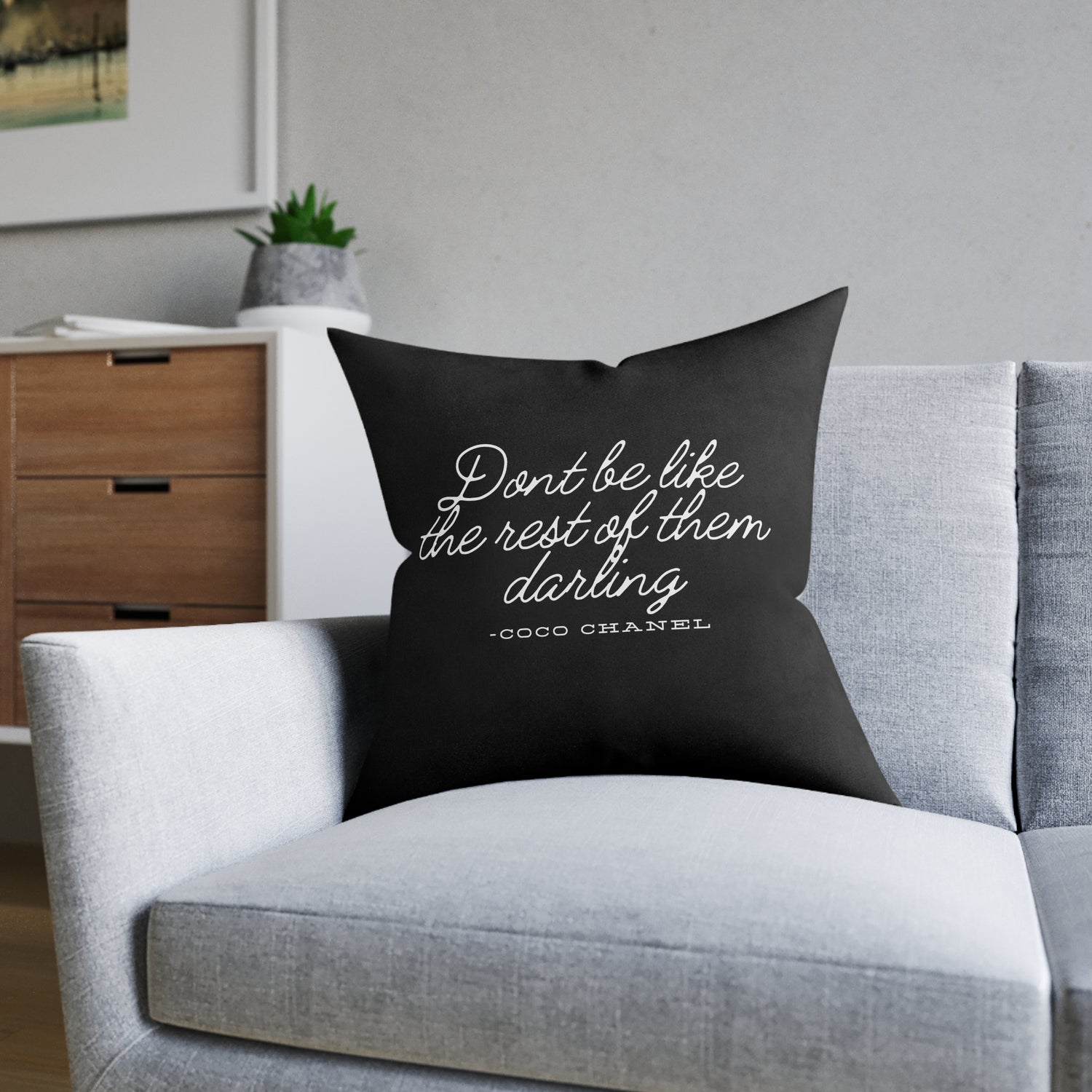 Don’t Be Like the Rest of Them Darling Coco Chanel Quote Throw Pillow