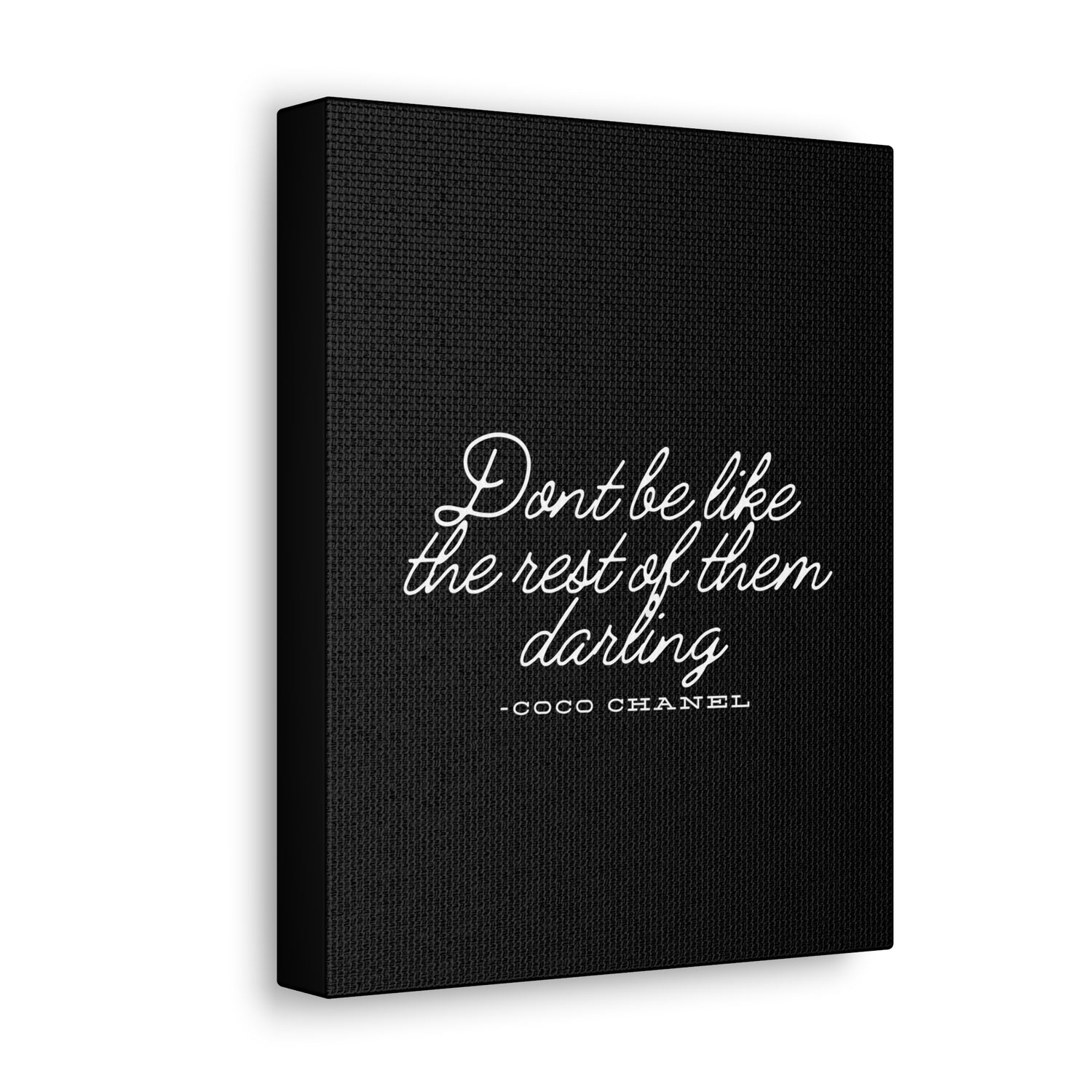 Don’t Be Like the Rest of Them Darling Canvas Wall Art | Coco Chanel Quote | Elegant Inspirational Decor for Home or Office